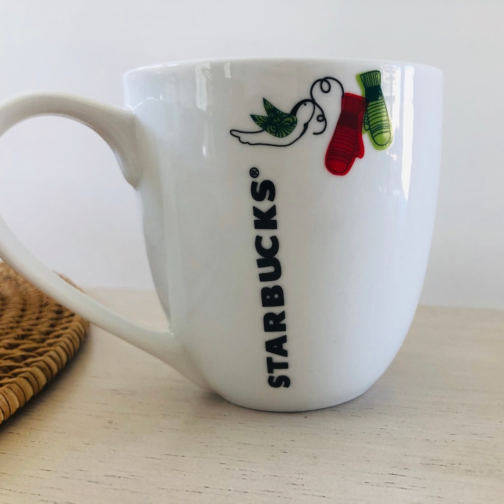 Winter Season Starbucks Mittens White Mug